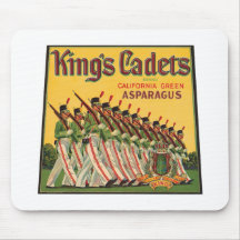 Vintage Asparagus Food Product Label Mouse Pads