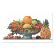 Vintage Assorted Fruit in a Bowl Rectangle Sticker