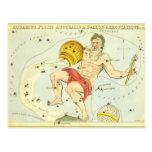 Vintage Astrology Aquarius Constellation Zodiac Postcard