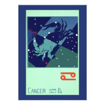 Vintage Astrology Cancer Crab Constellation Zodiac Announcements