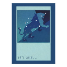 Vintage Astrology Leo Lion Constellation Zodiac Custom Invite