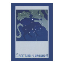 Vintage Astrology Sagittarius Constellation Zodiac Custom Invitation