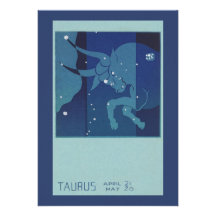 Vintage Astrology, Taurus Constellation, Zodiac Cards