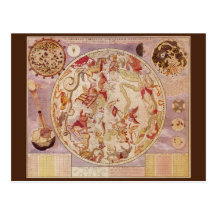 Vintage Astronomy, Celestial Planisphere Star Map Postcards