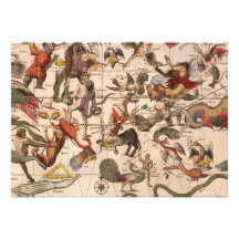 Vintage Astronomy, Celestial Star Chart Map of Sky Personalised Invitations