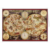 Vintage Astronomy Celestial Stars in the Night Sky Greeting Cards