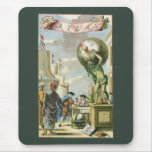 Vintage Atlas Frontispiece, World Globe Mousepads