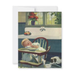 Vintage Baby Asleep in the Highchair invitations