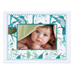 Vintage Baby Bird Family Baby Photo Announcement