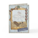 Vintage Baby Boy Arrival Announcement Photo Frame cards