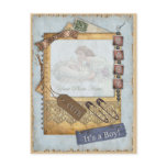 Vintage Baby Boy Arrival Announcement Photo Frame postcards