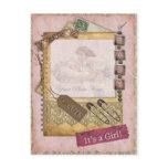 Vintage Baby Girl Arrival Announcement Photo postcards
