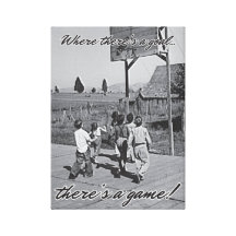 Vintage Backyard Basketball Canvas Wrap Canvas Prints