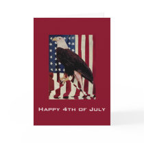 Vintage Bald Eagle on American Flag 4 July