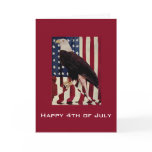 Vintage Bald Eagle on American Flag 4 July cards