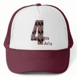 Vintage Bald Eagle on American Flag 4 July hats