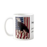 Vintage Bald Eagle on American Flag 4 July mugs