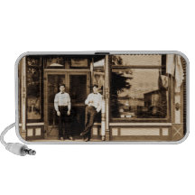 Vintage Barber Shop Travel Speakers
