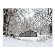 Vintage Barn in Fresh Snow - Rural Tennessee Post Cards