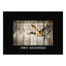 vintage barnwood country ducks birthday invitation