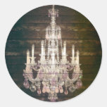 vintage barnwood purple chandelier paris fashion round stickers
