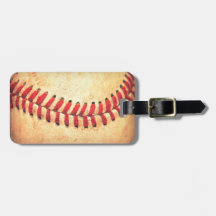 Vintage baseball ball tag for luggage