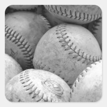 Vintage Baseballs in Black and White Sticker