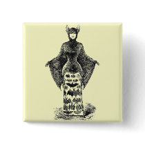 Vintage Bat Lady Pinback Button