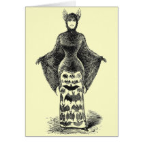 Vintage Bat Lady Greeting Card