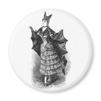 Vintage Bat Lady Refrigerator Magnets