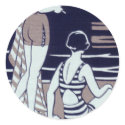 VINTAGE BATHING BEAUTY ART DECO STICKERS 1
