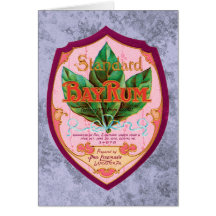 Vintage Bay Rum Label Card