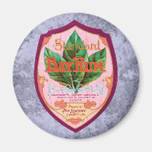 Vintage Bay Rum Label Refrigerator Magnet