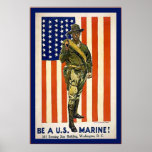 Vintage Be a U.S. Marine! posters