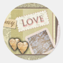 Vintage be my love stickers