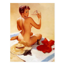 Vintage Beach Beauty Pin Up Girl Postcards