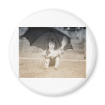 Vintage Beach Scene with Little Girl magnets