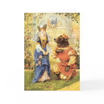 Vintage Beauty and the Beast Fairy Tale Greeting Card