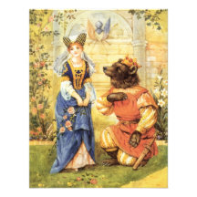 Vintage Beauty and the Beast Fairy Tale Personalized Invitation