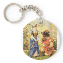 Vintage Beauty and the Beast Fairy Tale Key Chain