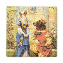 Vintage Beauty and the Beast Fairy Tale Fridge Magnet
