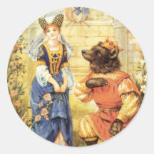 Vintage Beauty and the Beast Fairy Tale Stickers