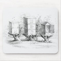 Vintage Bee Boxes Honey Mouse Pad