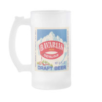 Vintage Beer Frosted Glass Mug