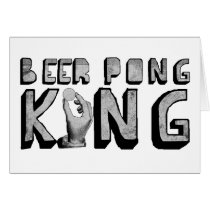Vintage Beer Pong King Card