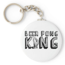 Vintage Beer Pong King Keychain