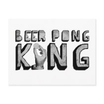 Vintage Beer Pong King Postcards