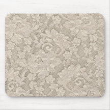Vintage Beige Floral Lace Mousepad