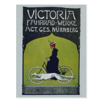 Vintage Bicycle Lady & Dog postcards
