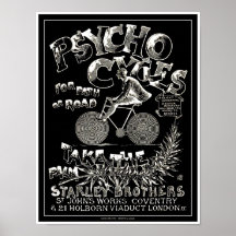 Vintage Bicycle Poster: Psycho Cycles